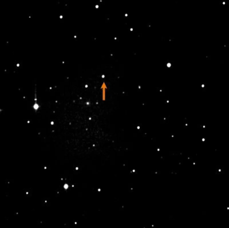 Planetka Toutatis na na snímku pořízeném 6. srpna 2004 1,06-m teleskopem KLENOT Observatoře Kleť.